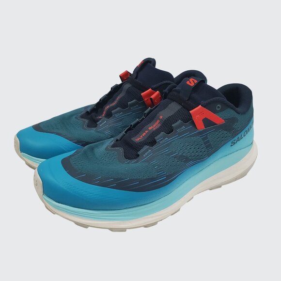 Salomon Ultra Glide 2 Trail Running Shoes Ortholite Size 11.5 Blue & White - Picture 3 of 9